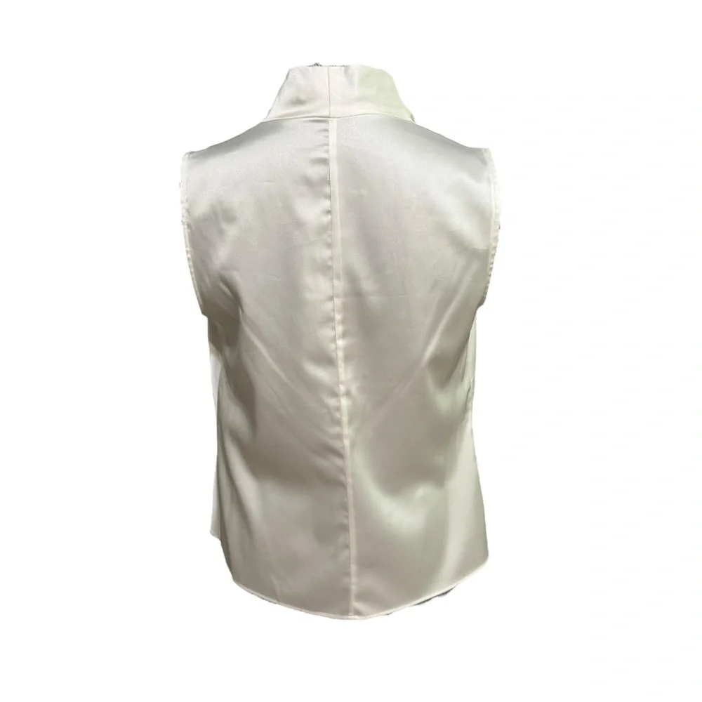 Calvin Klein Ivory Draped Sleeveless Top - Picture 3 of 7